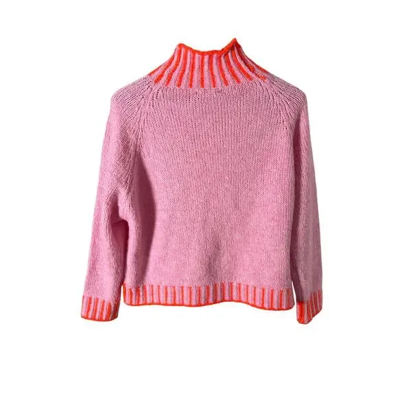 Made in Italy Pink Wool Blend Mock Neck Sweater - Picture 4 of 4